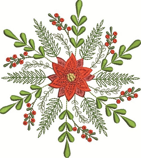 Christmas Floral Snowflake - Belinda Joy Designs